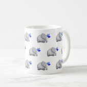 Cute Blue Baby Elephants Pattern Nursery Koffiemok (Voorkant rechts)