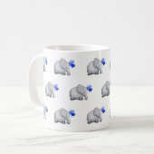 Cute Blue Baby Elephants Pattern Nursery Koffiemok (Voorkant links)