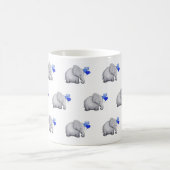 Cute Blue Baby Elephants Pattern Nursery Koffiemok (Center)