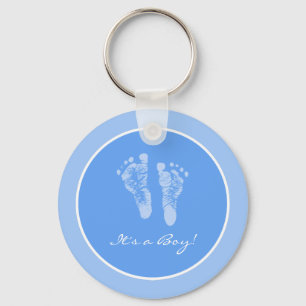 Cute Blue Baby Footprint is een Baby shower van ee Sleutelhanger