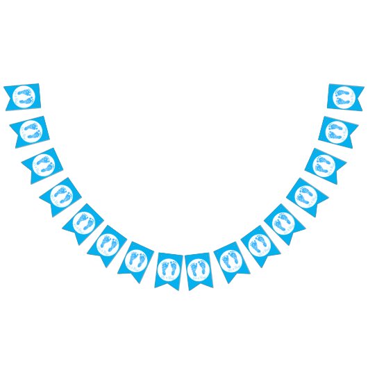 Cute Blue Baby Footprint is een Baby shower Vlaggetjes (Alle)