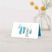 Cute Blue Baby Illustration Baby shower Plaatskaartje (Achterkant)