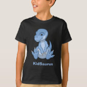 Cute Blue Baby KidSaurus T-Rex Dinosaur T-shirt (Voorkant)