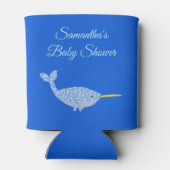 Cute Blue Baby Narwhal Baby shower Custom Blikjeskoeler (Achterkant)