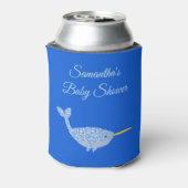 Cute Blue Baby Narwhal Baby shower Custom Blikjeskoeler (Blikje Achterkant)