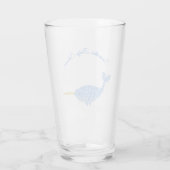 Cute Blue Baby Narwhal Baby shower Custom Glas (Achterkant)