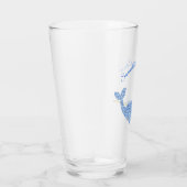 Cute Blue Baby Narwhal Baby shower Custom Glas (Rechts)