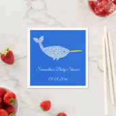 Cute Blue Baby Narwhal Baby shower Custom Servet (Insitu)
