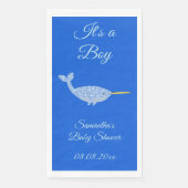 Cute Blue Baby Narwhal Baby shower Custom Servet (Voorkant)