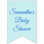 Cute Blue Baby Narwhal Baby shower Custom Vlaggetjes (Tweede vlag)