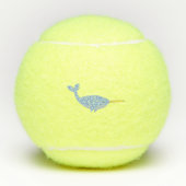 Cute Blue Baby Narwhal Custom Baby Name Tennisballen (Voorkant)