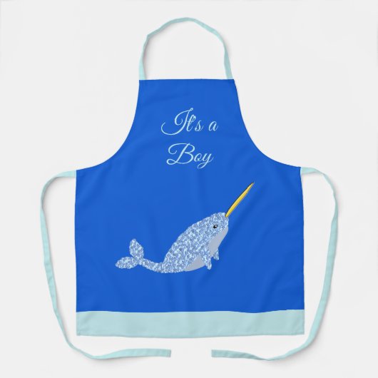 Cute Blue Baby Narwhal Custom Schort (Voorkant)