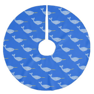 Cute Blue Baby Narwhal First Kerstmis Kerstboom Rok