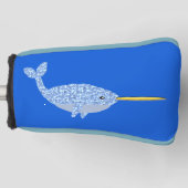 Cute Blue Baby Narwhal Golfheadcover (Voorkant)