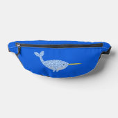 Cute Blue Baby Narwhal Heuptasje (Liggend)