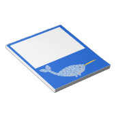 Cute Blue Baby Narwhal Notitieblok (Schuin)