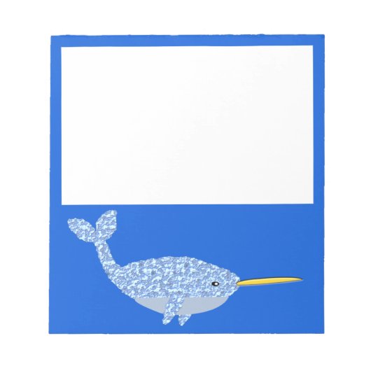 Cute Blue Baby Narwhal Notitieblok (Voorkant)