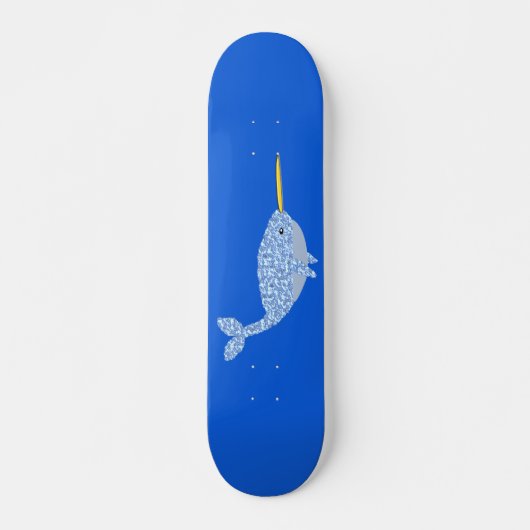 Cute Blue Baby Narwhal Persoonlijk Skateboard (Voorkant)