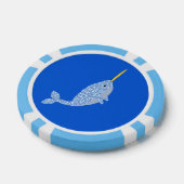 Cute Blue Baby Narwhal Poker Chips (Enkel)