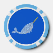 Cute Blue Baby Narwhal Poker Chips (Achterkant)