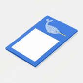 Cute Blue Baby Narwhal Post-it® Notes (Schuin)