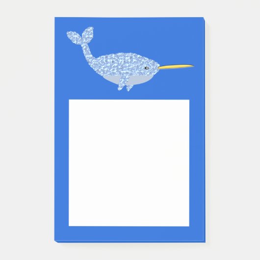 Cute Blue Baby Narwhal Post-it® Notes (Voorkant)