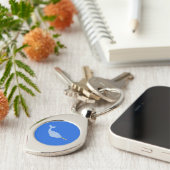 Cute Blue Baby Narwhal Sleutelhanger (Zijkant)