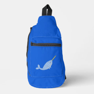 Cute Blue Baby Narwhal Sling Bag