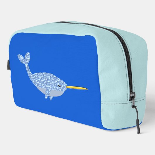 Cute Blue Baby Narwhal Toilettasje (Rechterhoek)