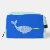 Cute Blue Baby Narwhal Toilettasje (Achterkant)