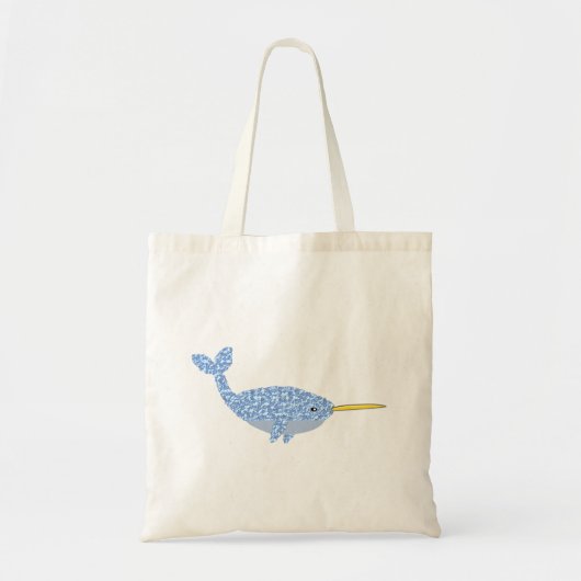 Cute Blue Baby Narwhal Tote Bag (Voorkant)