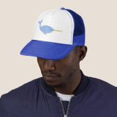 Cute Blue Baby Narwhal Trucker Pet (In situ)