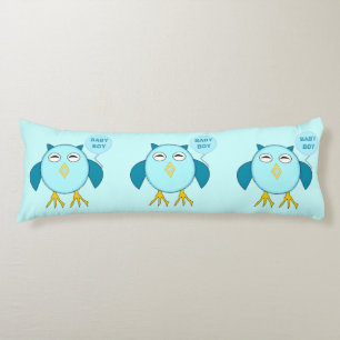 Cute Blue Baby Owl Body Pillow Lichaamskussen