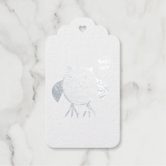Cute Blue Baby Owl Custom Cadeaulabels (Voorkant)