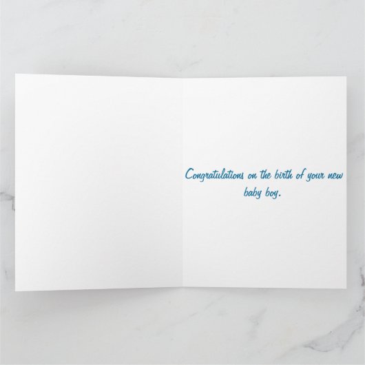 Cute Blue Baby Owl Custom Kaart (Binnen)