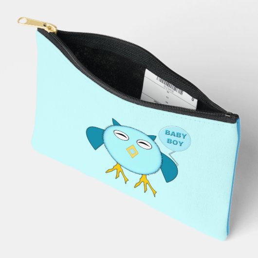 Cute Blue Baby Owl Etui (Open)