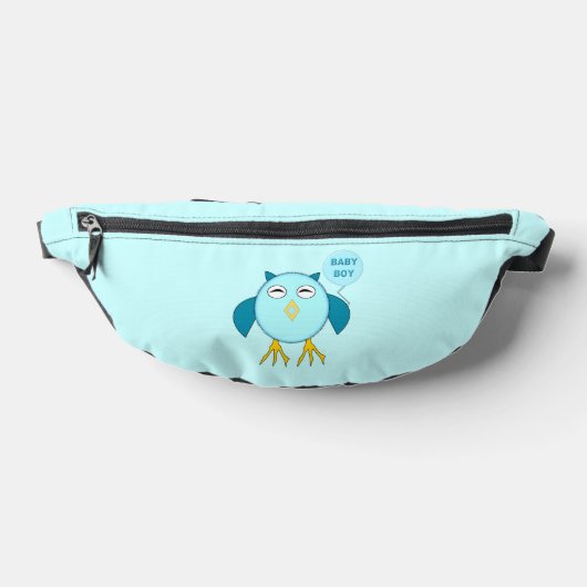 Cute Blue Baby Owl Heuptasje (Liggend)