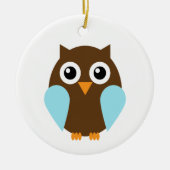 Cute Blue Baby Owl Keramisch Ornament (Voorkant)