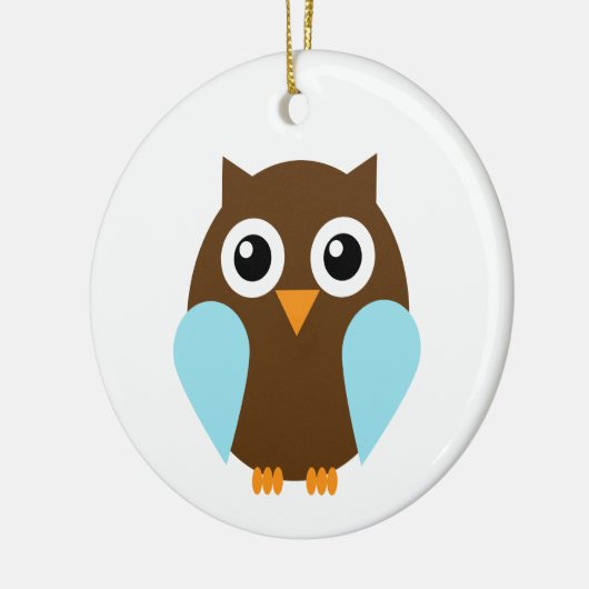 Cute Blue Baby Owl Keramisch Ornament (Links)