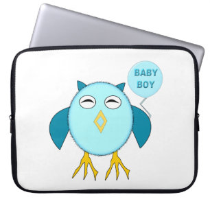 Cute Blue Baby Owl Laptop Bag Sleeve