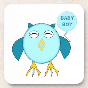 Cute Blue Baby Owl Onderzetter
