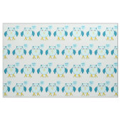 Cute Blue Baby Owl Patterned Fabric Stof (Fat Quarter)