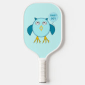 Cute Blue Baby Owl Pickleball Paddle (Voorkant)