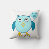 Cute Blue Baby Owl Pillow Kussen (Achterkant)