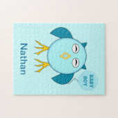 Cute Blue Baby Owl Puzzle Legpuzzel (Horizontaal)