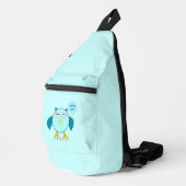 Cute Blue Baby Owl Sling Bag (Rechterhoek)