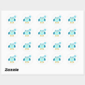 Cute Blue Baby Owl Stickers (Vel)