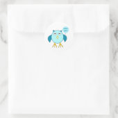Cute Blue Baby Owl Stickers (Tas)