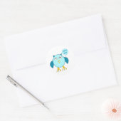 Cute Blue Baby Owl Stickers (Envelop)