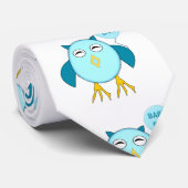 Cute Blue Baby Owl Stropdas (Opgerold)